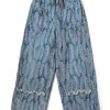 12OZ MAGPIE DENIM W-KNEE EASY BAGGY PANTS - FEATHER